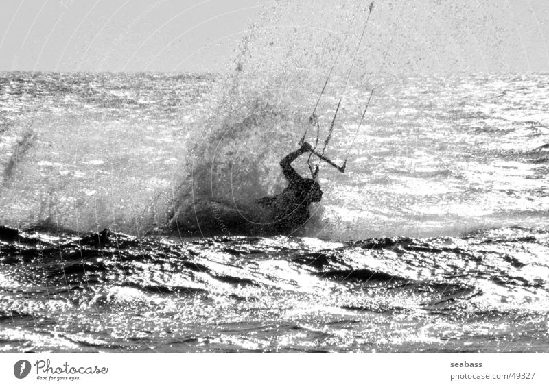 Schattenschwimmerin Kiting Surfen Wassersport Kiter Tarifa Atlantik
