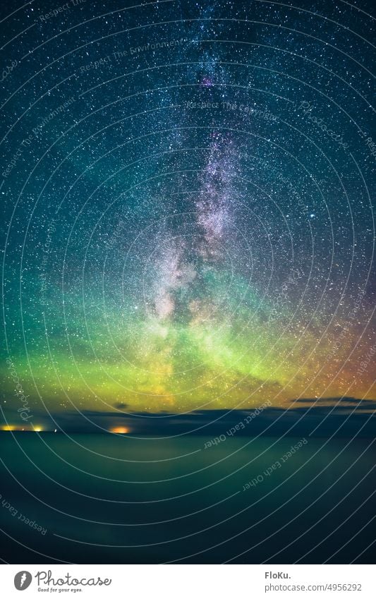 Milchstraße mit Polarlichtern über der Jammerbucht in Dänemark | 900 Nachthimmel Galaxie Astronomie Nordsee Milchstrasse Himmel Sternbild Weltall Außenaufnahme