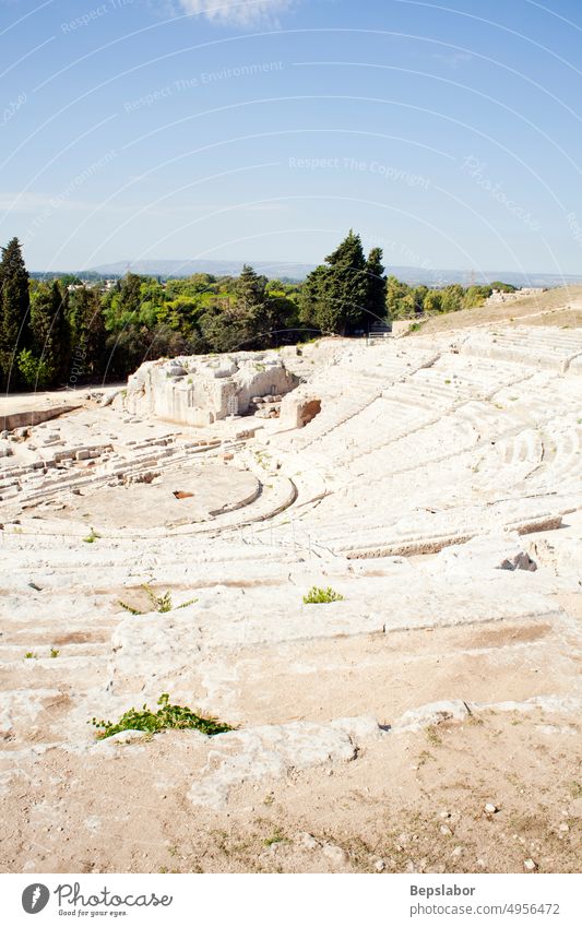 Griechisches Theater, Neapolis von Syrakus in Sizilien neapolis Italienisch Römisches Theater Amphitheater antik Apollo Archäologie Archimed architektonisch