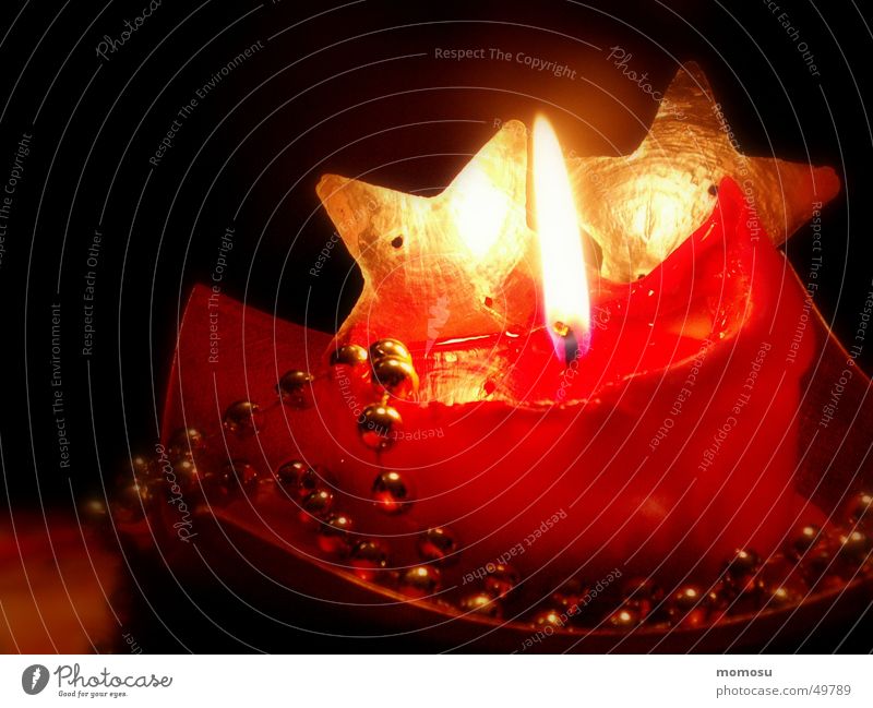 christmas time Kerze Licht Flamme Kette Stern (Symbol) gold Weihnachten & Advent candle flame light