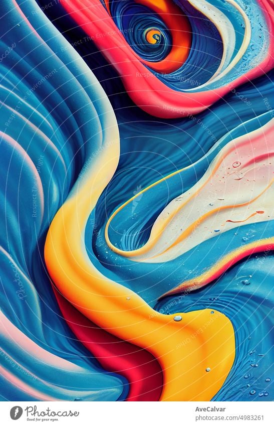 Bunte abstrakte wirbelnden Hintergrund des Regenbogens texturierte Formen. Öl-Acrylfarbe Konzept. Tapete Illustration, Organische Pastell Linien als abstrakte Tapete Hintergrund Header