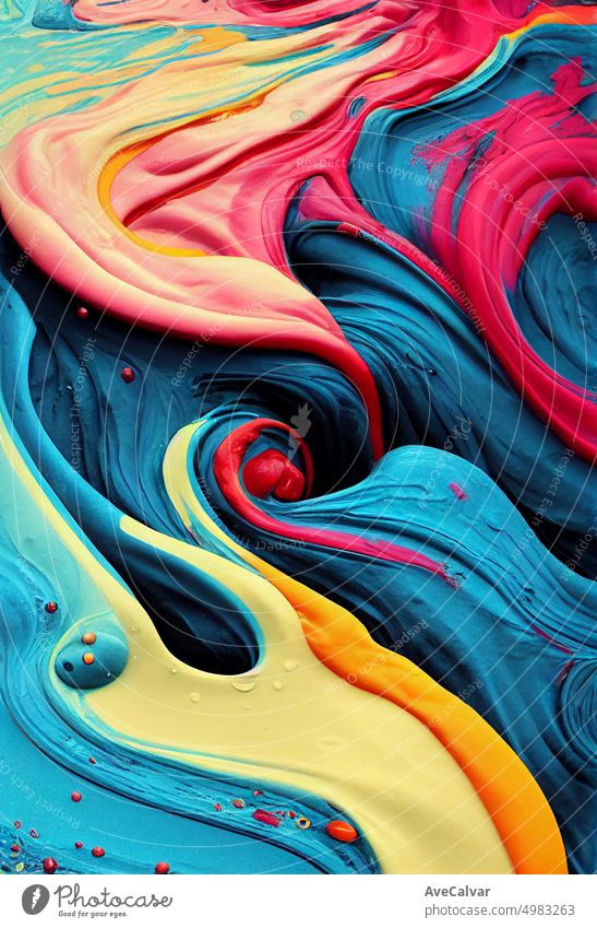 Bunte abstrakte wirbelnden Hintergrund des Regenbogens texturierte Formen. Öl-Acrylfarbe Konzept. Tapete Illustration, Organische Pastell Linien als abstrakte Tapete Hintergrund Header