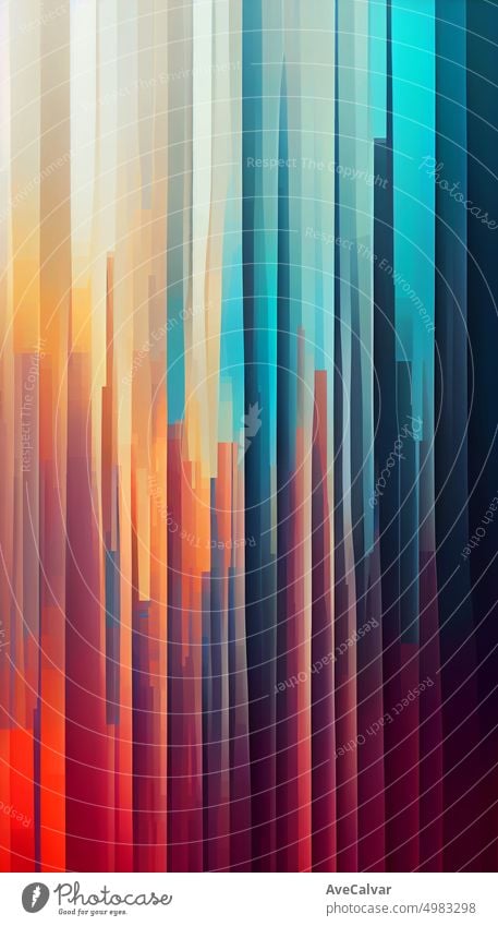 Abstrakte Regenbogen Farbe Hintergrund mit geraden Linien in bunten Gradienten. Pixel Sortierung Konzept, . Digitale Kunst 3D-Illustration. Kopieren Raum, Design, Tapete, Verpackung