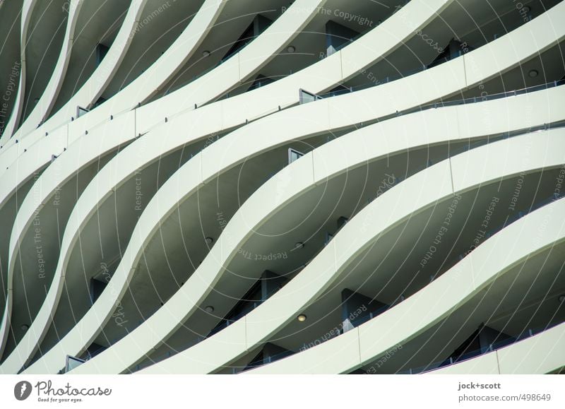 wave-like Stil Design Australien Gebäude Fassade Balkon Beton Streifen Bewegung ästhetisch außergewöhnlich elegant modern Ordnung Qualität Wellenform