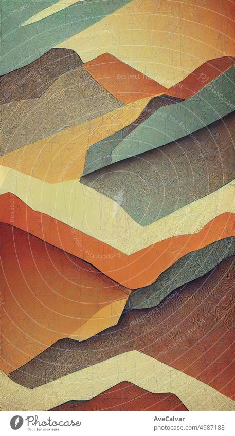 Minimalistisches abstraktes Plakatvorlagen-Design, handgezeichneter Kreis und Rechteck und Quadrate mit Pastelltönen. Buchdeckel-Vorlage, symmetrische Dreiecksformen Muster mit Blättern, minimalistisch