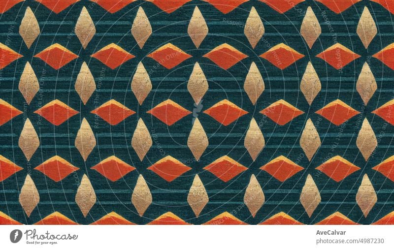 Bunte abstrakte nahtlose Mosaik-Muster, Boho moderne skandinavische Fliese für interior.Hand gemacht Farbe auf Papier. Druck für Textilien. Digitale Illustration.