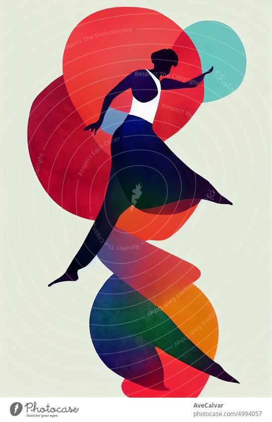 Illustration einer bipolaren Frau. Buntes abstraktes Design, flaches Designkonzept mit feinen Linien. Perfekt für Web-Design, Banner, mobile App, Landing Page.