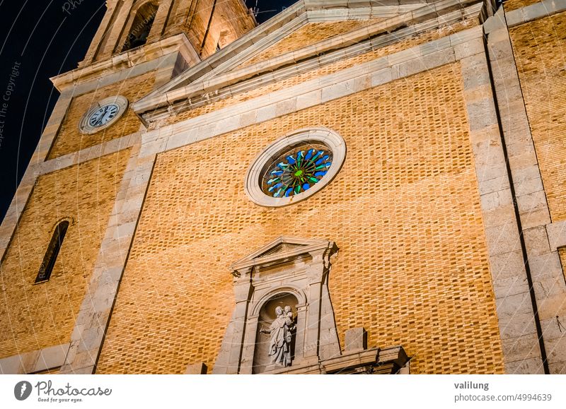 Kirche im Dorf Altea, Spanien, Nachtansicht alicante altea katholisch Comunidad Valenciana Costa Blanca Spanisch Valencianer Valencianische Gemeinschaft antik