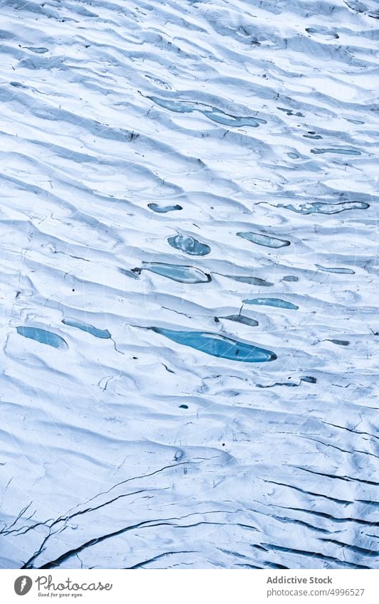 Raue Oberfläche eines riesigen Gletschers als abstrakter Hintergrund Eis Winter Schnee Landschaft Natur Formation vulkanisch Geologie Klima Ambitus massiv