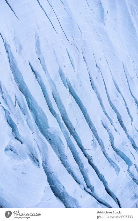 Texturierte massive Eiskappe als abstrakter Hintergrund Gletscher Natur Berghang Geologie Oberfläche Landschaft Formation rau Vatnajokull Island wild Saison
