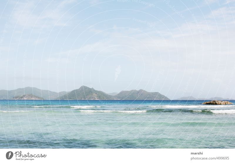 Ausblick von la Digue Natur Landschaft Pflanze Tier Sommer Wetter Schönes Wetter Küste Meer blau Seychellen Ferien & Urlaub & Reisen Reisefotografie