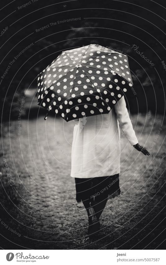 [HH Unnamed Road] Stolz unterwegs mit Regenschirm Frau Rückansicht feminin stolzieren edel Dame fein elegant schön Reichtum Lifestyle Herbst ästhetisch