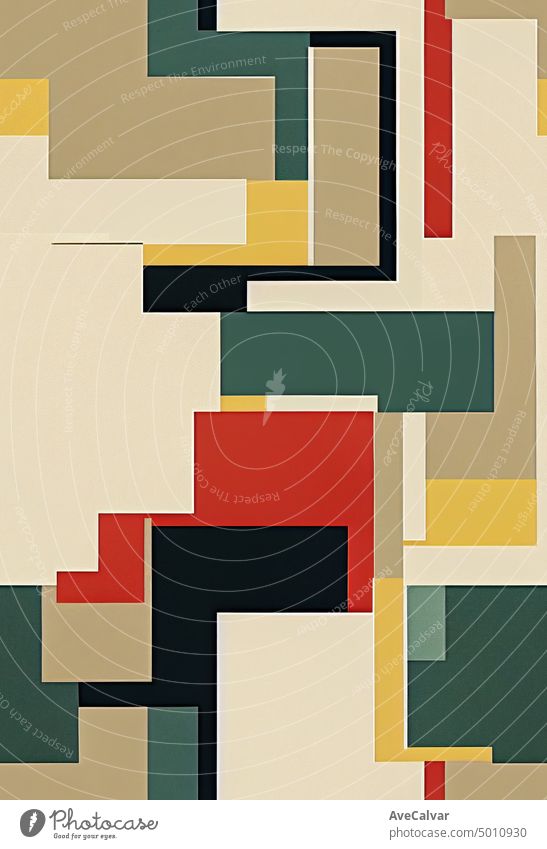Hintergrund mit mid century modern christmas wallpaper pattern mit copy space. abstrakt Form Zusammensetzung Kreativität Kurve futuristisch Geometrie