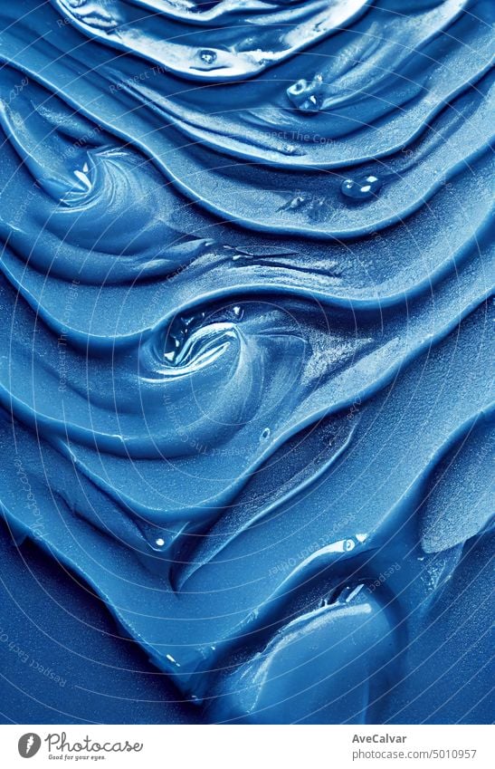 Detaillierte und elegante glänzende blaue und orange Seife Textur, nassen Hintergrund.Dusche und Hautpflege Konzept Hintergründe hart Kollagen Dermatologie Öko