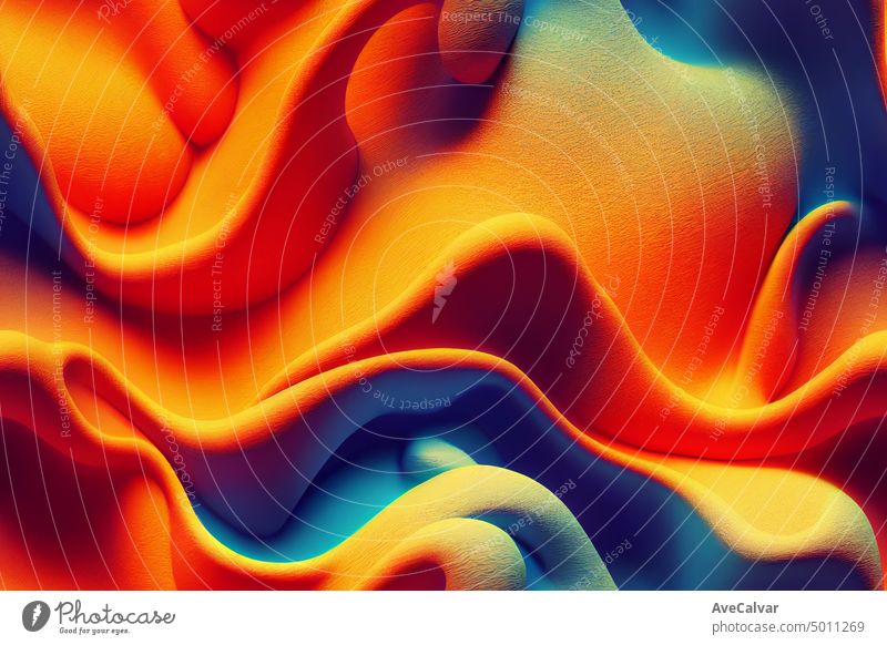Abstrakte minimalistische organische Form und Kurve bunten stilvollen 3d Hintergrund. Formular weich Ton winken Schatten geometrisch abstrakt blanko Raum Farben