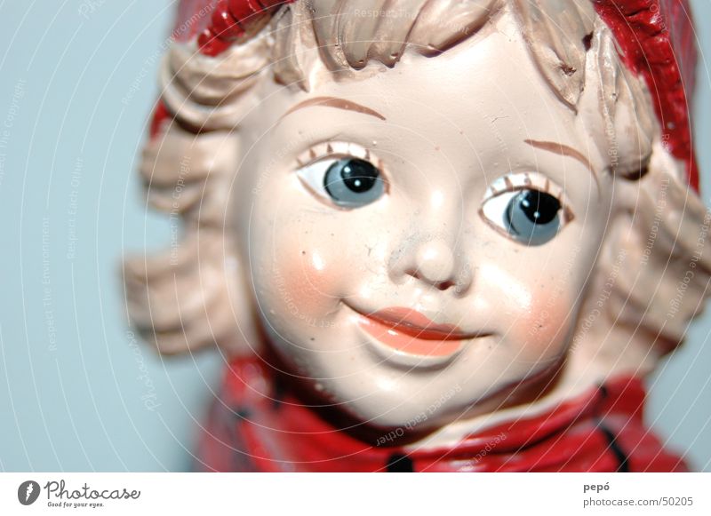 winter-boy Mädchen rot Wagen Winter Mütze stechen Puppe lachen Freude Auge