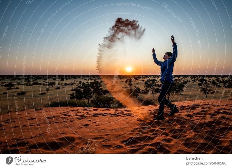 wirbelwind Außenaufnahme Sand Wüste Afrika Namibia Ferne Fernweh reisen Farbfoto Landschaft Ferien & Urlaub & Reisen Natur Freiheit Abenteuer Wärme traumhaft