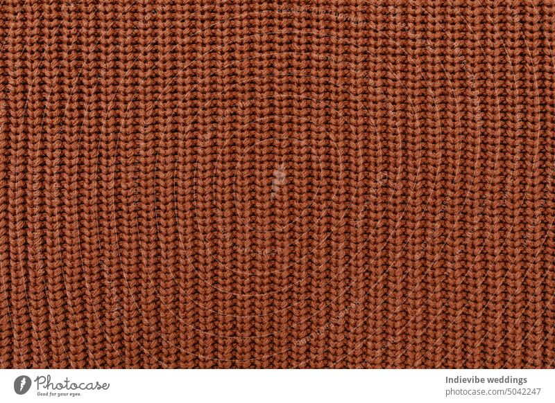 Brauner gestrickter Wollstoff Textur. Flachlage, Draufsicht, Nahaufnahme, Kopierraum. braun Textil Gewebe Muster Material Hintergründe Leinen Wolle Alpaka