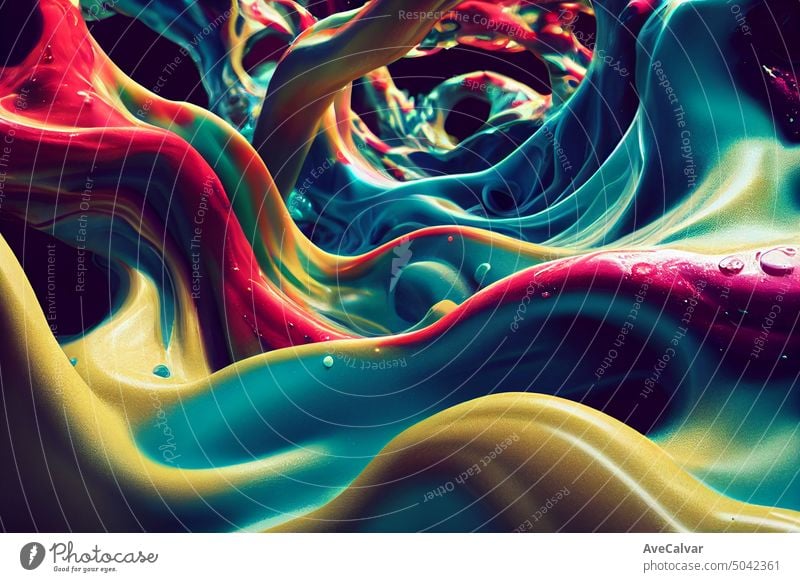 Atemberaubende lockige Farbe bunt close up Hintergrund mit super Textur. Makro-Stil, Kopie Raum künstlerisch graphisch trendy winken wellig Kunst Element