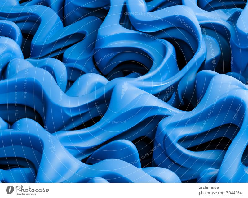 Abstrakte 3d Wellen Textur für Dekoration abstrakt Hintergrund blau Dekoration & Verzierung Design digital Grafik u. Illustration modern Muster rendern Form