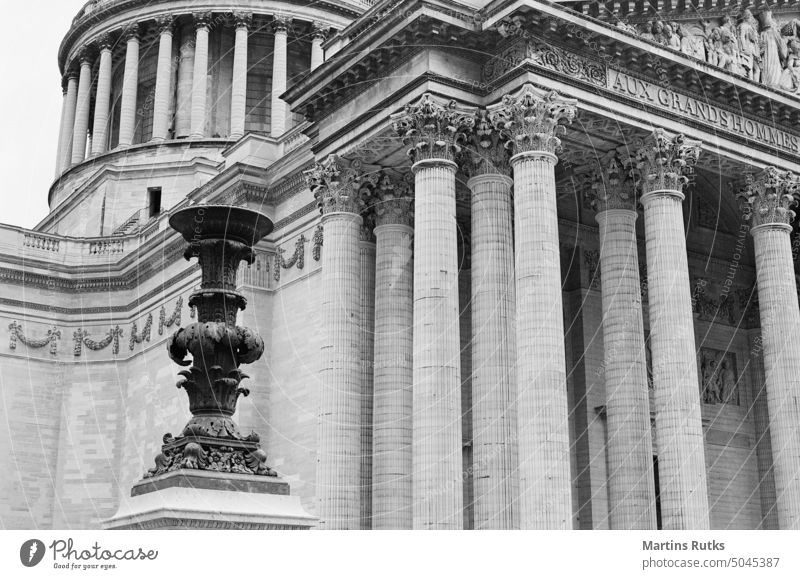 Architektonische Elemente des Pariser Pantheons Frankreich Spalte Architektur Gebäude Wahrzeichen Künste Revier Orden verziert Stadtteil Kapital Historie