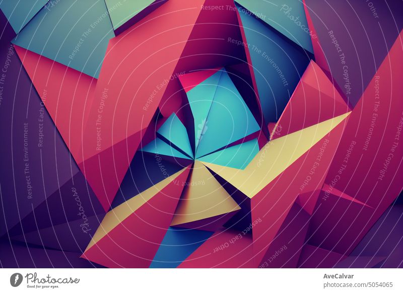 3d-Hintergrund mit geometrischen Formen mit Farbverlauf. Ausgeschnittene flüssige Formen, Farbverlaufsschichten. Schneiden Papiere Kunst. Lila Schnitzen 3d Poster