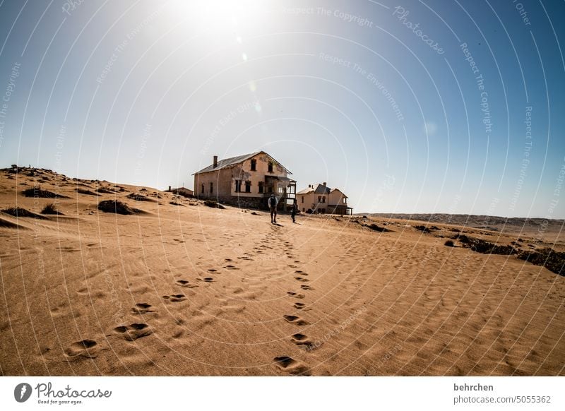 spuren | auf sand gebaut alt zerstört kaputt Haus Naturgewalt Geisterstadt Ruine Sand Licht Schatten zerfall Sonnenlicht Kolmannskuppe Kolmanskop Lüderitz