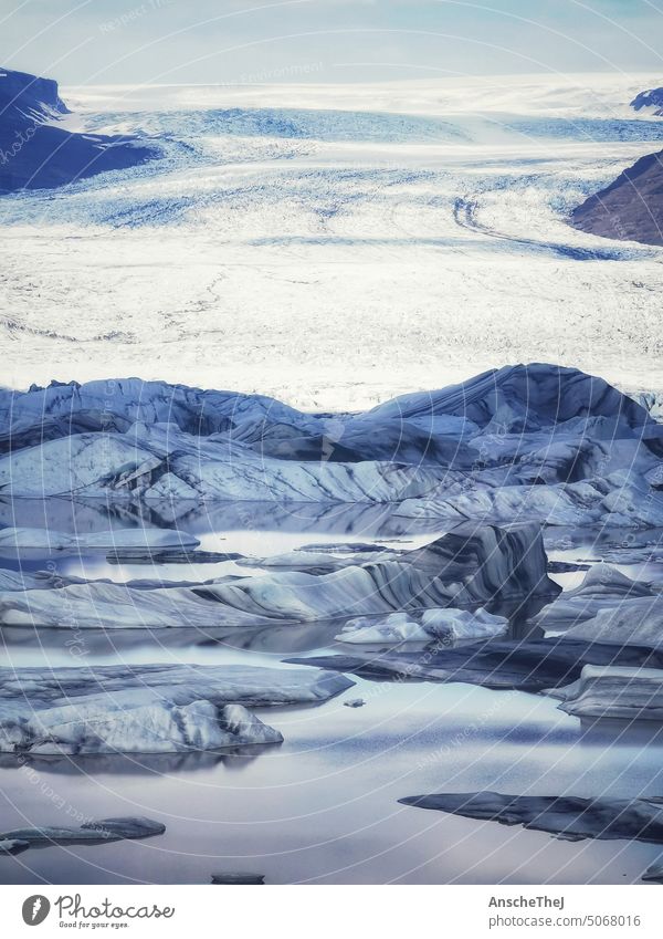 Gletscher Sólheimajökull Island Iceland Glacier Eis Eizeit Gletschersee Eisberge