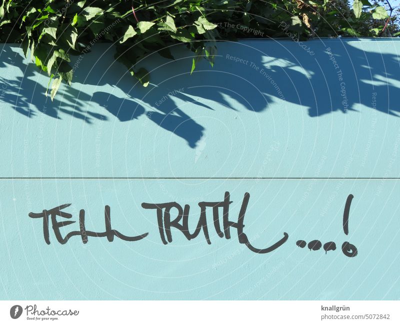 Tell truth…! Wahrheit Realität Ehrlichkeit authentisch Stimmung Gefühle Erwartung Politik & Staat Mensch Kommunizieren Kommunikation Farbfoto Menschenleer