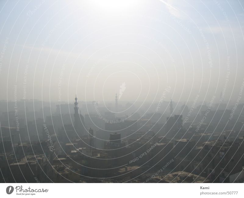 Kairo im Dunst Dach Himmel Stadt Nebel Sonne Ägypten Panorama (Aussicht) Smog dreckig Staub Afrika verfallen Landschaft sky groß