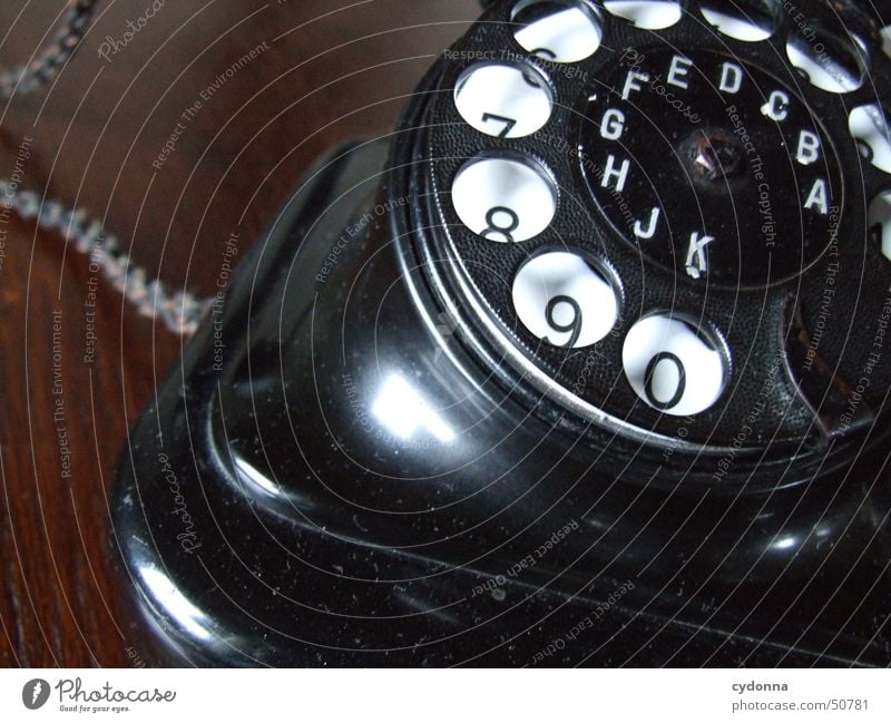 altes Telefon Wählscheibe schwarz Nostalgie retro vergangen Dinge Kommunizieren Ziffern & Zahlen altmodisch