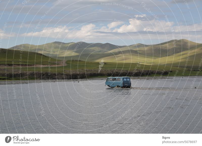 im Land der Mongolei die Natur Lager kasachisch Nomade wüst Spaziergang riesig Park Hügel trocken Reise idyllisch Landschaft ulaanbaatar Kultur Umwelt grün