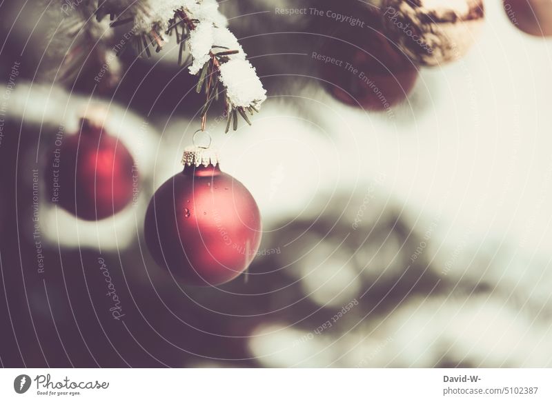 Christbaumkugeln zu Weihnachten im Vitagestil Vintage-Stil Weihnachten & Advent Tannenbaum Weihnachtsbaum Schnee Winter Winterzauber weihnachtlich festlich