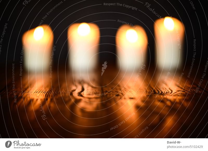 4 brennende Kerzen zu Weihnachten adventszeit Weihnachten & Advent leuchten weihnachtlich Stimmung Licht festlich 4. vier Weihnachtsstimmung