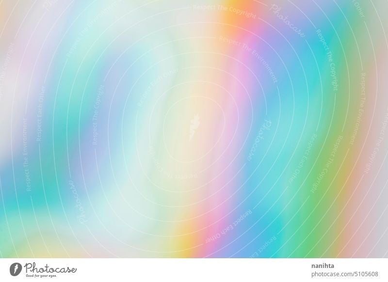 Regenbogen holographischer lebendiger Hintergrund irisierend psychedelisch neues Zeitalter mehrfarbig Erdöl Verzerrung glänzend farbenfroh Unschärfe abstrakt