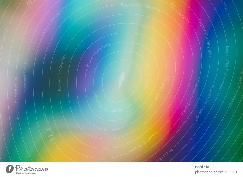 Regenbogen holographischer lebendiger Hintergrund irisierend psychedelisch neues Zeitalter mehrfarbig Erdöl Verzerrung glänzend farbenfroh Unschärfe abstrakt