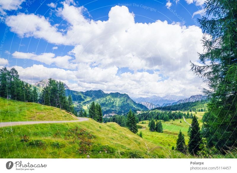 Berglandschaft mit grünen Wiesen panoramisch Feiertage bayerisch Bauernhof Schweizer Feld Schnee alpin Hügel Berge Alpen Deutschland Gipfel Bayern Haus