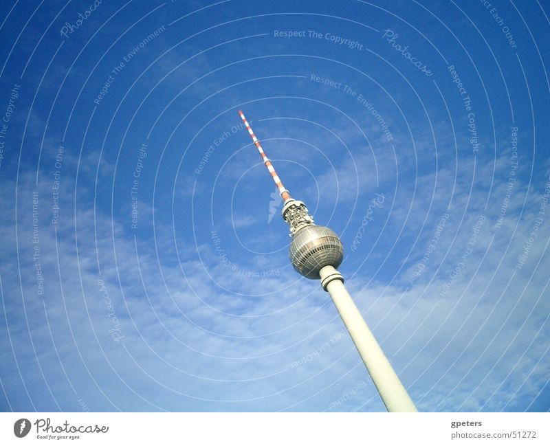Fernsehtum Wolken Berlin alex Himmel Fernsehen Berliner Fernsehturm