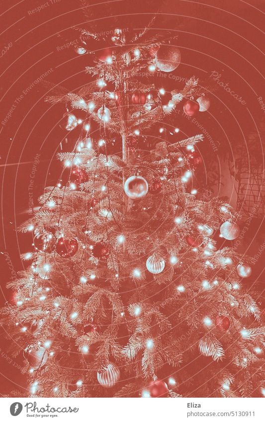 Weihnachtsbaum Weihnachten Weihnachten & Advent Weihnachtsdekoration Tannenbaum Weihnachtsstimmung weihnachtlich rot matt analog experimentell künstlerisch