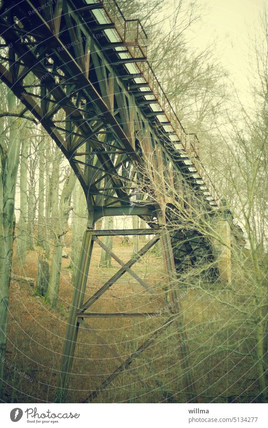 Alle reden von Brücken schlagen. Viadukt im Opferschutzprogramm. Wald Bäume Eisenbahnviadukt Eisenbahnbrücke Denkmalschutz Fachwerkbrücke Stahl Stahlbau