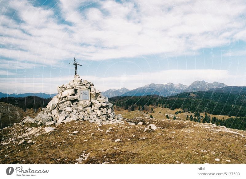 Malga Col dei S'cios, Gipfel in den Italienischen Voralpen Berg Alpen Norditalien Berge u. Gebirge Landschaft Außenaufnahme Natur Schönes Wetter Menschenleer