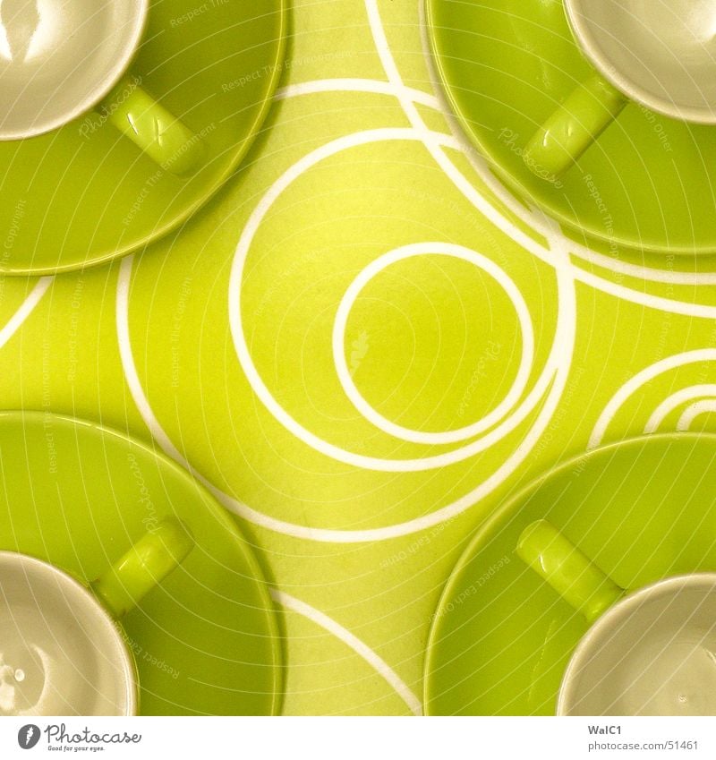 Ikea-Idea grün Kreis Tasse Griff Café Tablett Pause 4 Keramik circle Kaffee kredenzen ikea