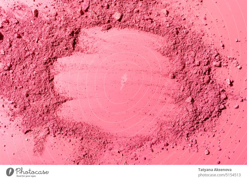 Abstrakte Komposition aus zerkleinertem Rouge Pulver Gesichtspuder erröten zerkleinertes Pulver Make-up Kosmetik rosa zerdrückt Wange Pigment Abdeckung beenden