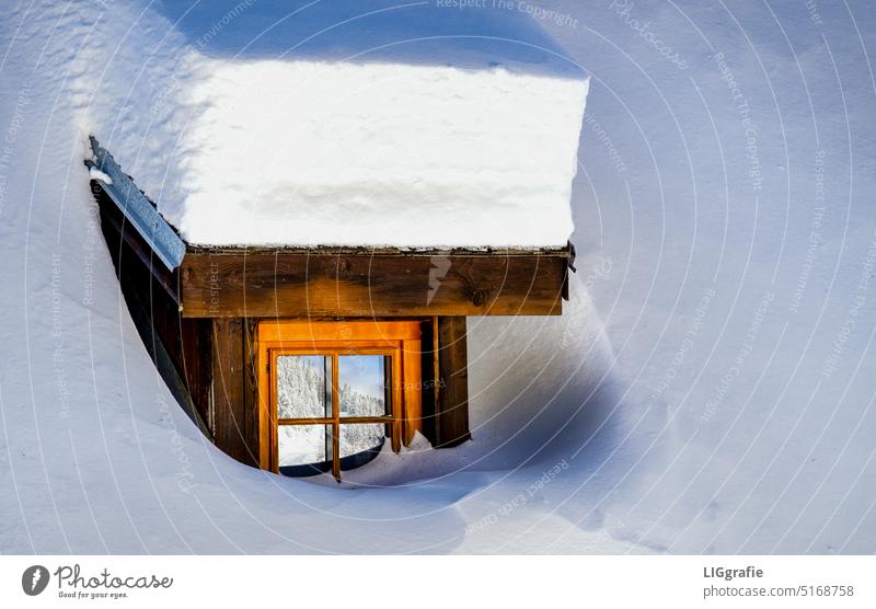 Winterwunderland im Lavanttal Schnee Fenster Sehnsucht Ferne Lawinengefahr eingeschneit Winterwonderland