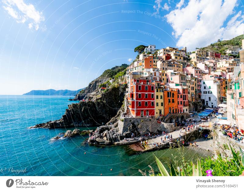 Cinque Terre Dorf Küste Küstenlinie Italien Tourismus Europa Wasser MEER malerisch Ferien & Urlaub & Reisen Lehmziegel Nikon Fotografie Landschaft