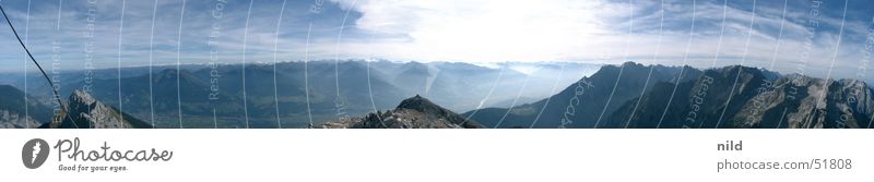 Panorama Hochnisslspitze Panorama (Aussicht) Sommer Bundesland Tirol Alpen Wolken alpin Berge u. Gebirge Sonne Zentralalpen Natur groß Panorama (Bildformat)