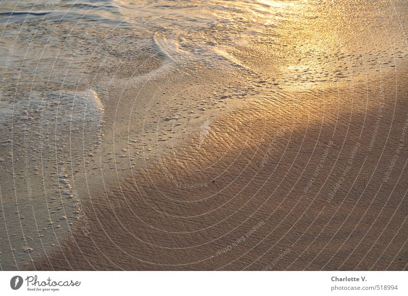 Gold Urelemente Sand Wasser Sonnenaufgang Sonnenuntergang Sonnenlicht Schönes Wetter Strand Meer Indischer Ozean Insel Mahé Seychellen berühren Bewegung