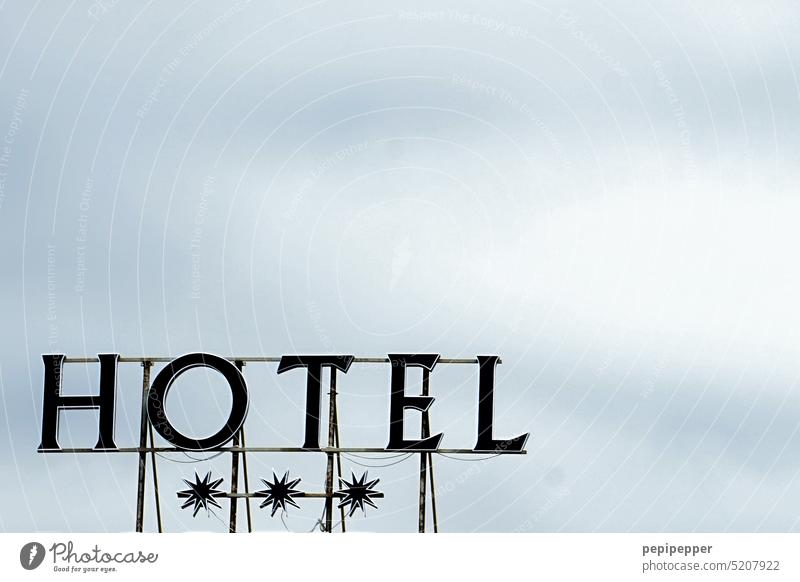 HOTEL – Schild  3 Sterne Hotel Schilder & Markierungen Schilder und Schriftzüge 3 sterne Hotel Sternehotel Schriftzeichen Buchstaben Hinweisschild Typographie