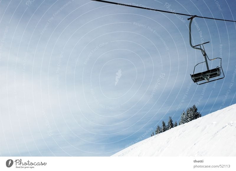 doppelsessel Wintersport Sesselbahn Seil Bergsteigen Schnee Alpen Drahtseil Klettern
