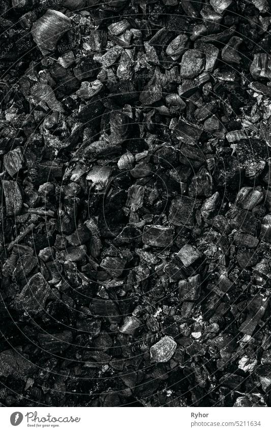 Hintergrund von Schwarzkohlestücken Asche schwarz brennend Kohle dunkel Ökologie Umwelt Brennstoff erwärmen heiß Industrie Material natürlich Natur Spielfigur